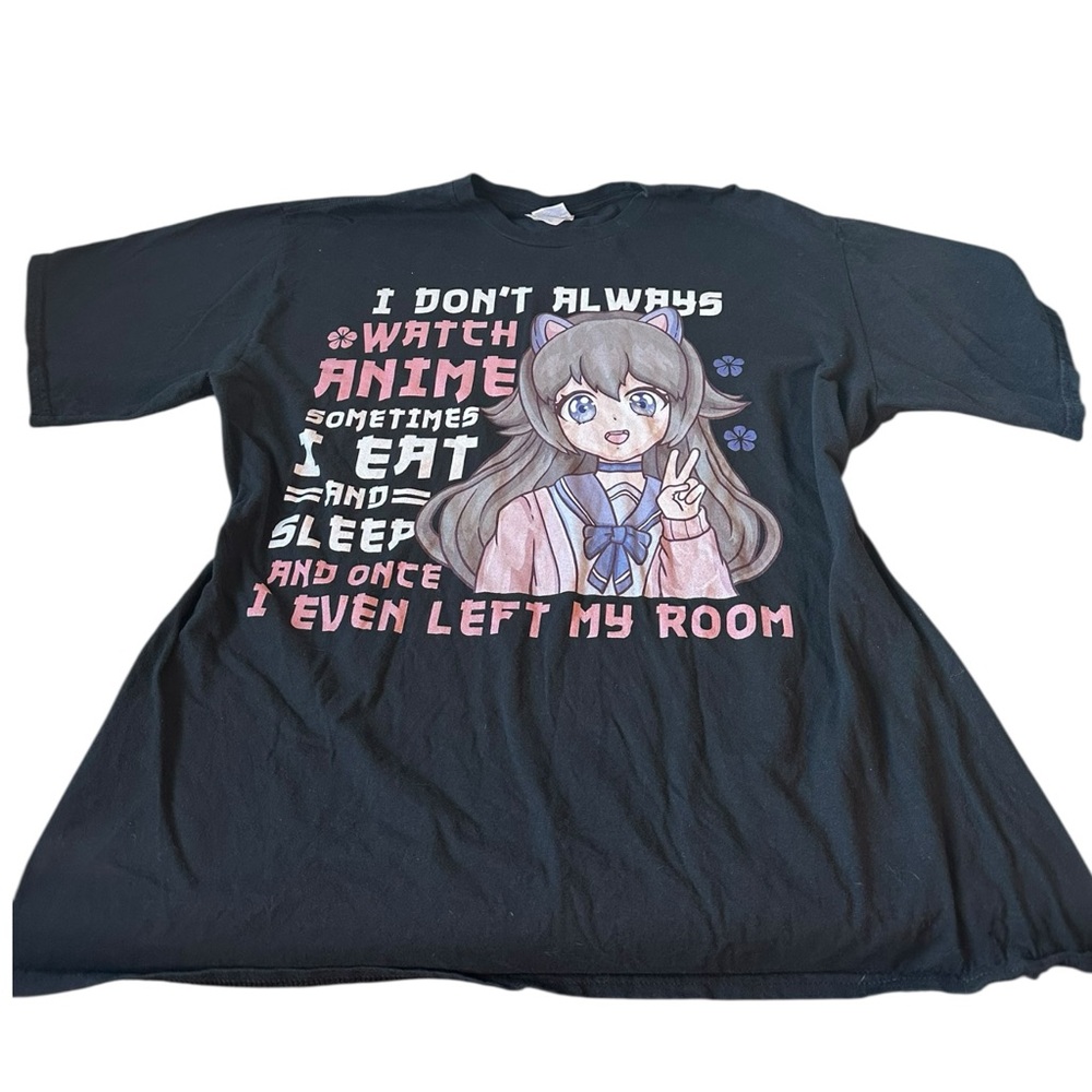 Port and Co. UNISEX Anime Manga Graphic T-Shirt Black & Pink Asian Style XL